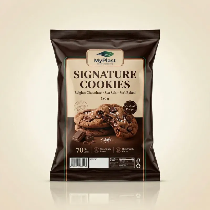 Biscuits flexible packaging example - MyPlast