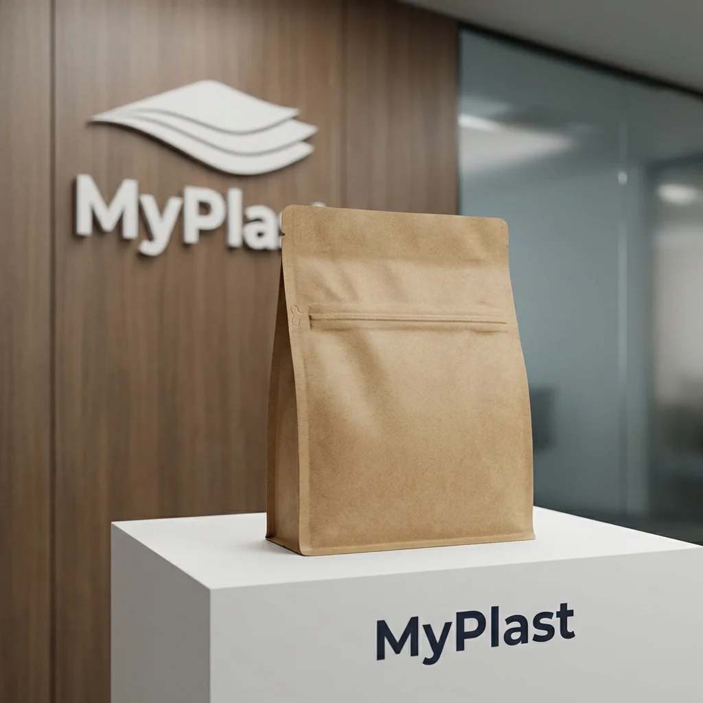 Pocket Zip Kraft Metalized Flat Bottom